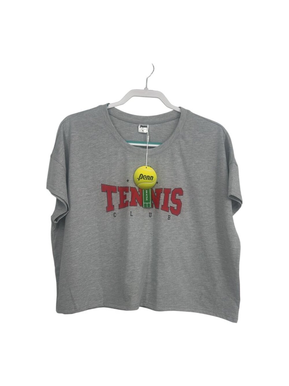 Penn Shirt XL Gray Tennis Club Graphic Tee Boxy Oversized Retro Sport Activewear